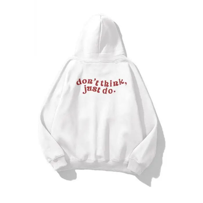 Unisex Dont Think Just Do Sweatshirt Beyaz