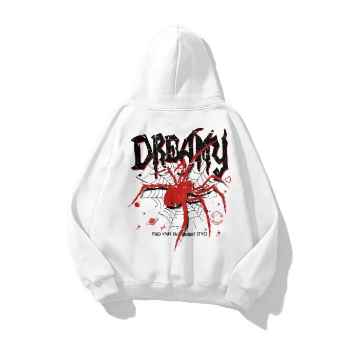 Unisex Dreamy Spider Sweatshirt Beyaz