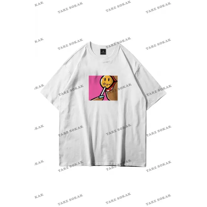 Unisex Drew Lolipop Beyaz Tshirt