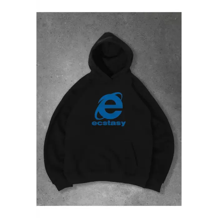 Unisex Ecstasy Explorer Sweatshirt Siyah