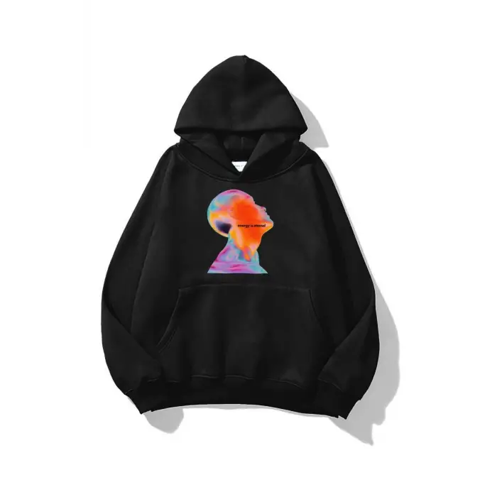 Unisex Energy Is Eternal Sweatshirt Siyah