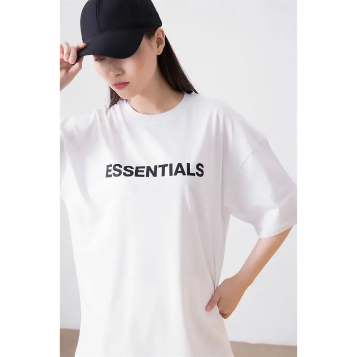 Unisex Essentials Beyaz Tshirt