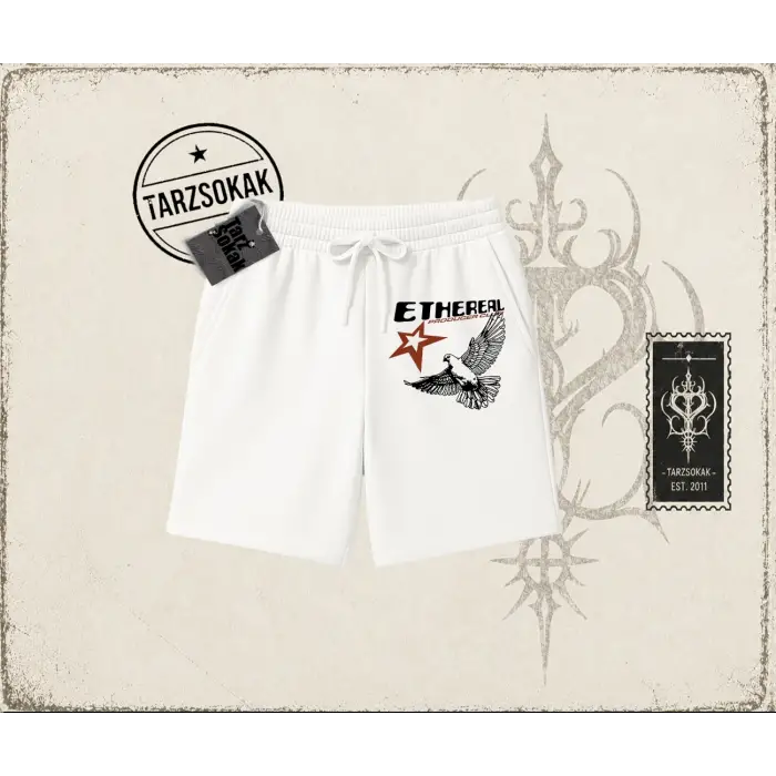 Unisex Ethereal Unisex Şort Beyaz