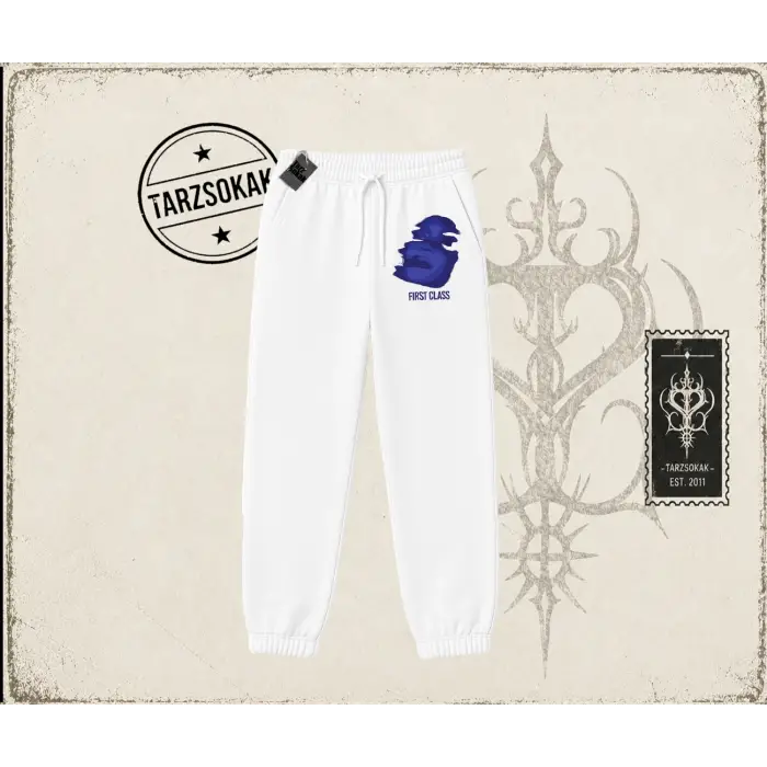 Unisex First Class Unisex Jogger Eşofman Altı Beyaz