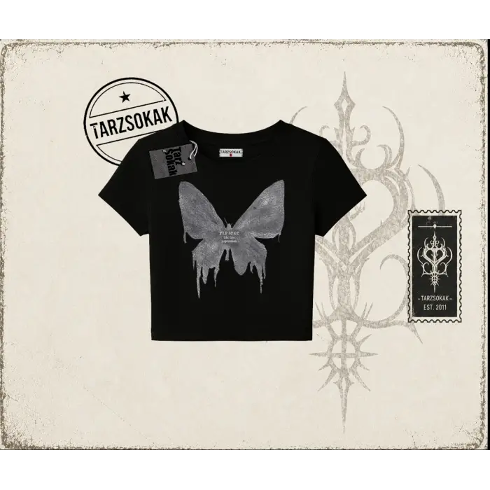 Unisex Fly Zone Kadın Baby Tee Beyaz