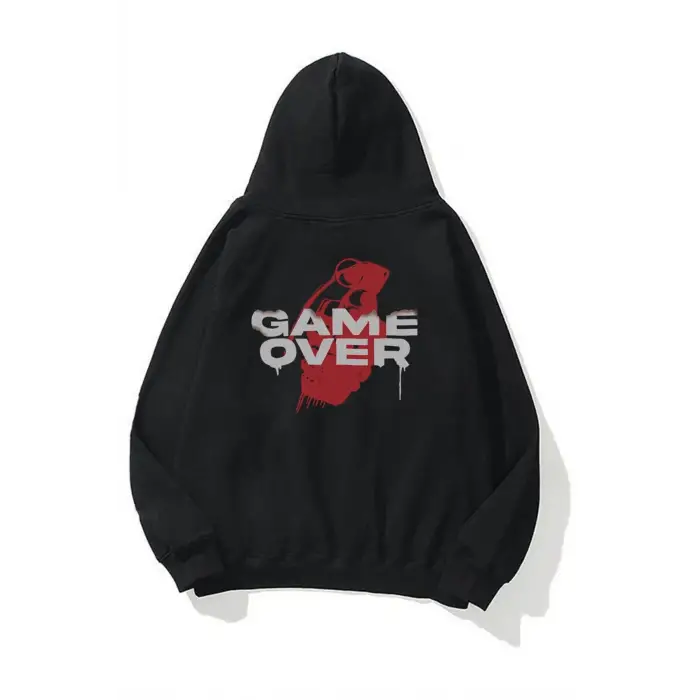 Unisex Game Over Sweatshirt Siyah