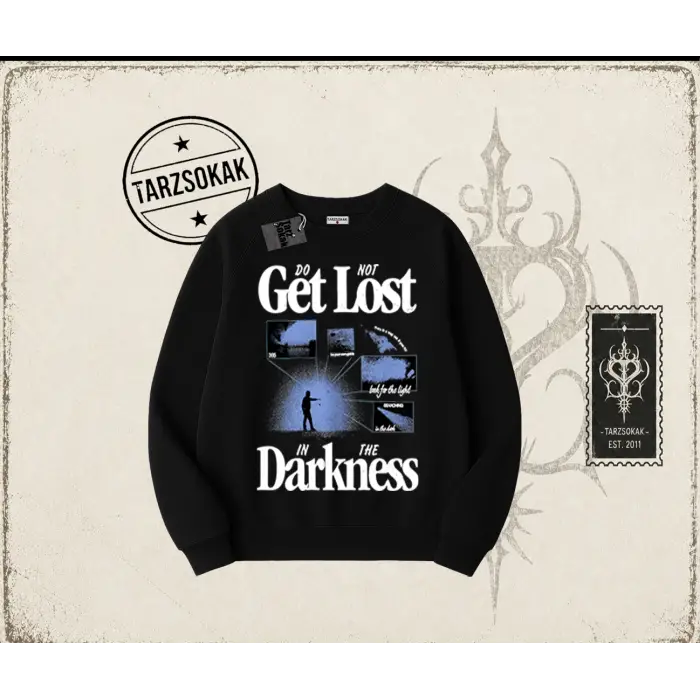 Unisex Get Lost Oversize Unisex Bisiklet Yaka Sweatshirt Beyaz
