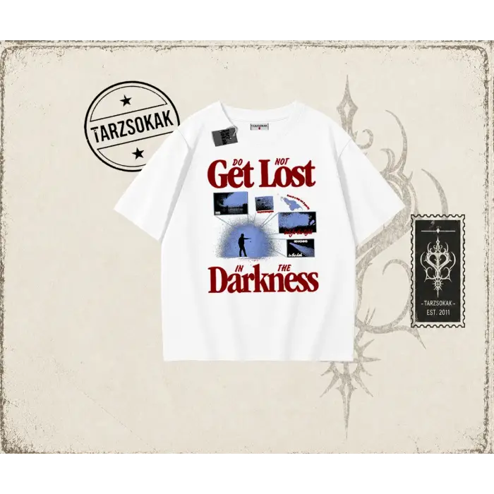 Unisex Get Lost Oversize Unisex Tişört Beyaz