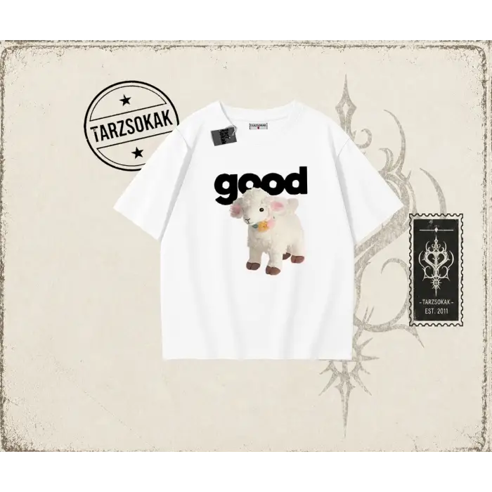 Unisex Good Oversize Unisex Tişört Beyaz