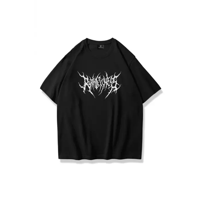 Unisex Gothic Ruthless Tshirt Siyah