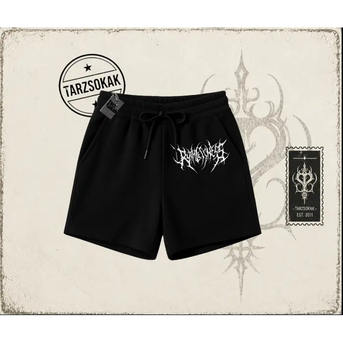 Unisex Gothic Ruthless Unisex Şort Beyaz