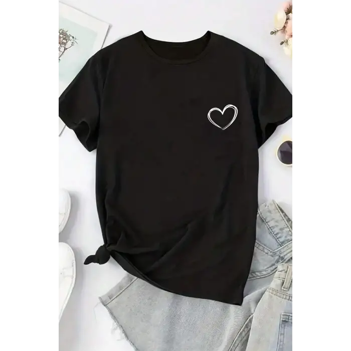 Unisex Hearts Baskılı Tasarım