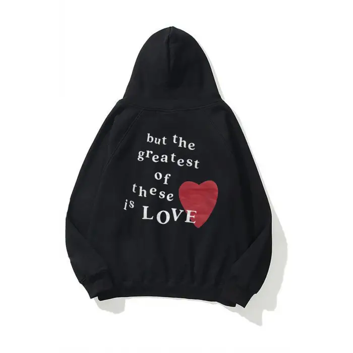 Unisex Hope Love Siyah Sweatshirt