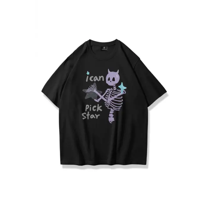 Unisex I Can Pick Star Tshirt Siyah