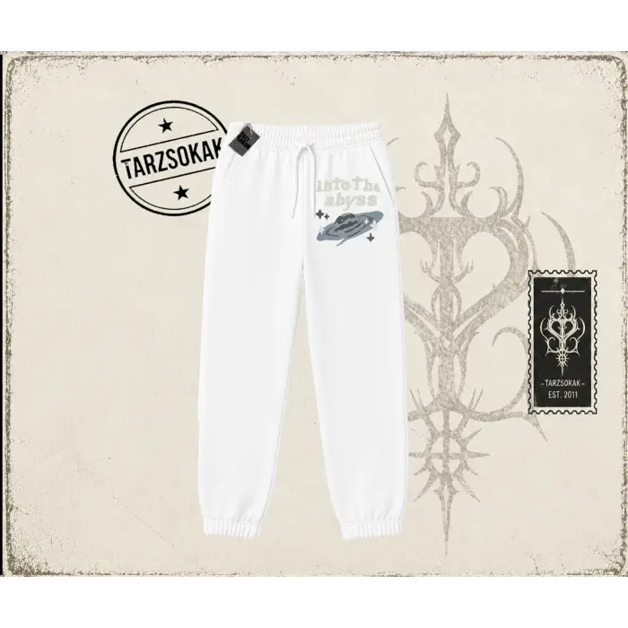 Unisex Into the Abyss Unisex Jogger Eşofman Altı Beyaz