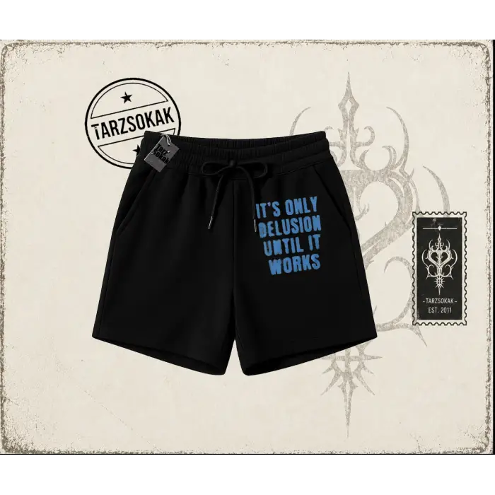 Unisex Its Only Delusion Unisex Şort Beyaz
