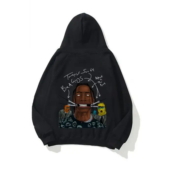 Unisex Jackboys Travis Scott Siyah Sweatshirt