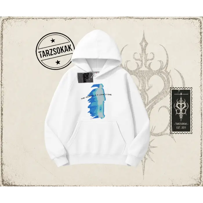 Unisex Journey Oversize Unisex Kapşonlu Sweatshirt Beyaz