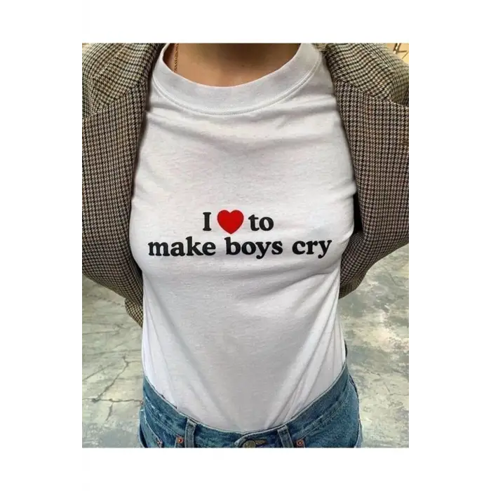 Unisex Kadın Beyaz Tshirt