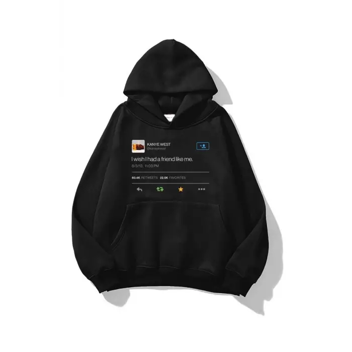 Unisex Kanye Tweet Sweatshirt Siyah
