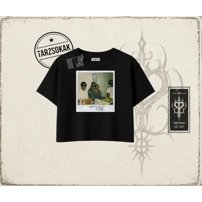 Unisex Kendrick Lamar M.a.a.d City Kadın Crop Tişört Beyaz