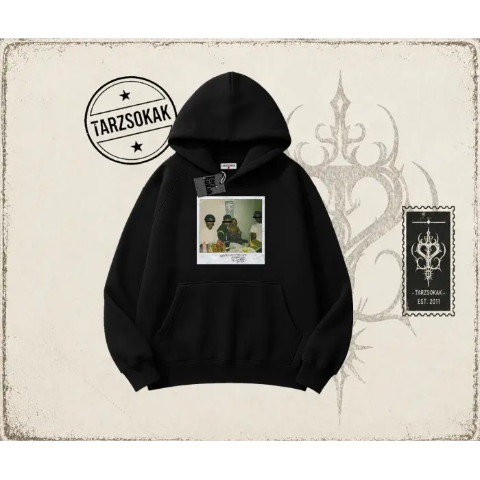 Unisex Kendrick Lamar M.a.a.d City Oversize Unisex Kapşonlu Sweatshirt Beyaz