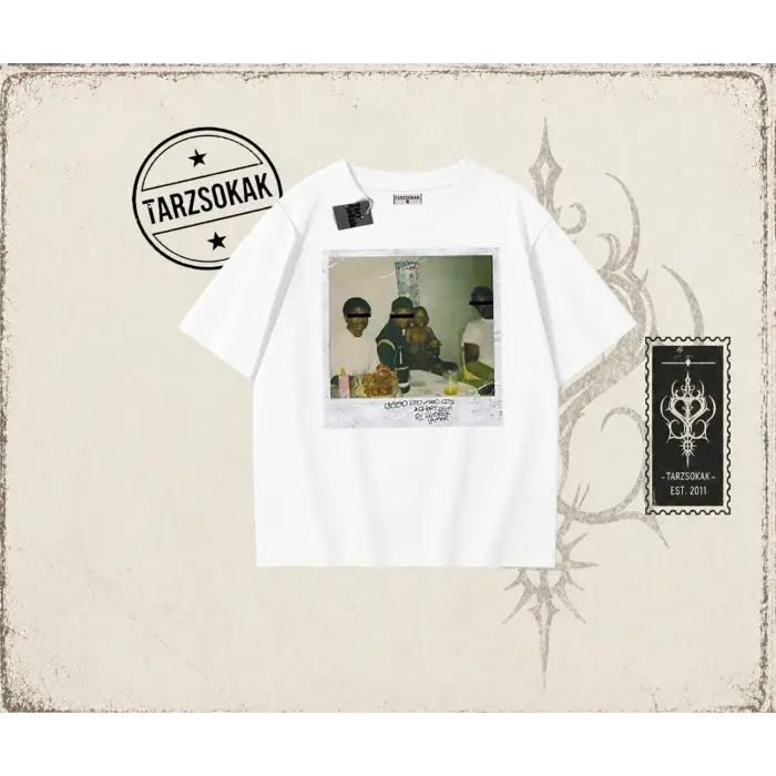 Unisex Kendrick Lamar M.a.a.d City Oversize Unisex Tişört Beyaz