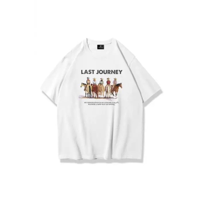 Unisex Last Journey Tshirt Beyaz