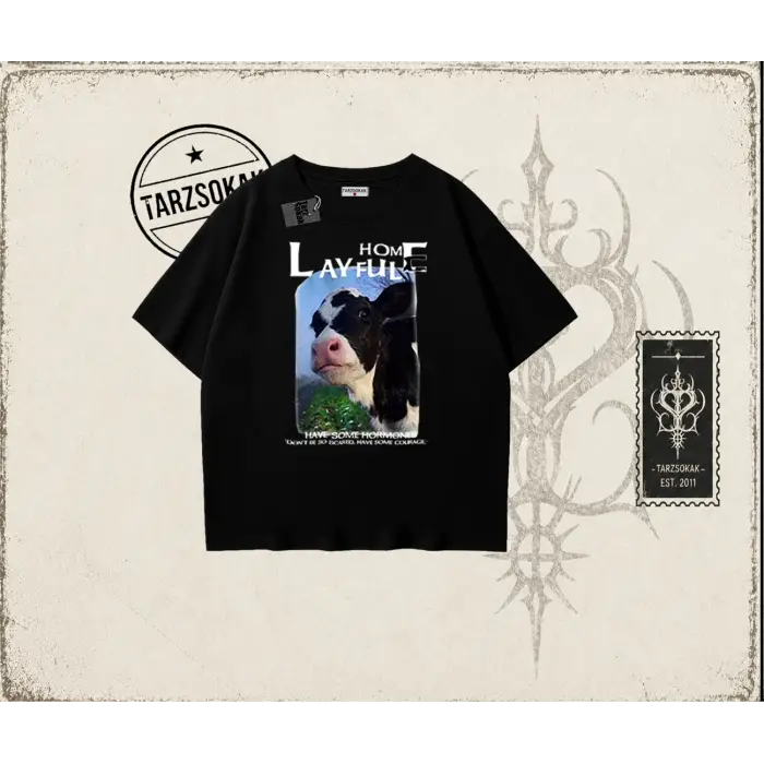 Unisex Layful Oversize Unisex Tişört Beyaz