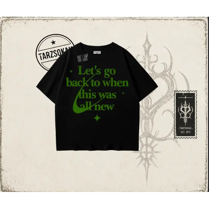 Unisex Lets Go Back Oversize Unisex Tişört Beyaz