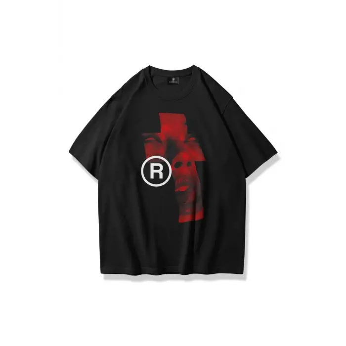 Unisex Lip R Tshirt Siyah