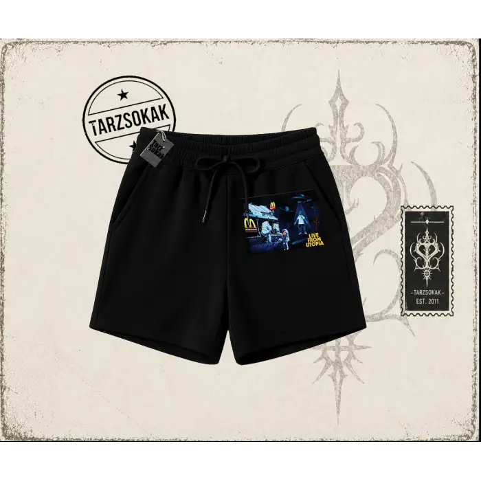 Unisex Live From Utopia Travis Scott Unisex Şort Beyaz