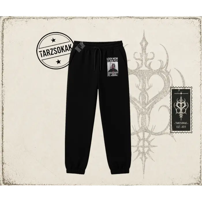 Unisex Look Mom I Can Fly Unisex Jogger Eşofman Altı Beyaz