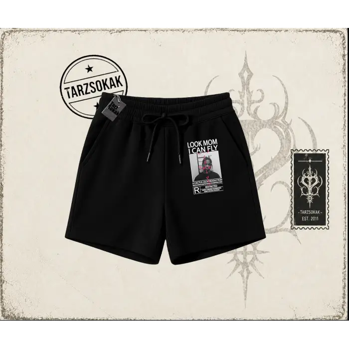 Unisex Look Mom I Can Fly Unisex Şort Beyaz