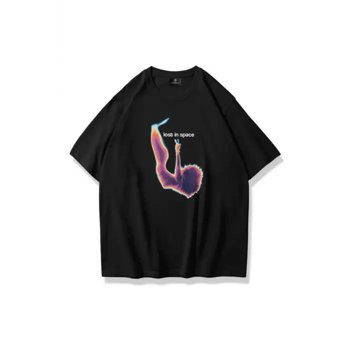 Unisex Lost In Space Tshirt Siyah