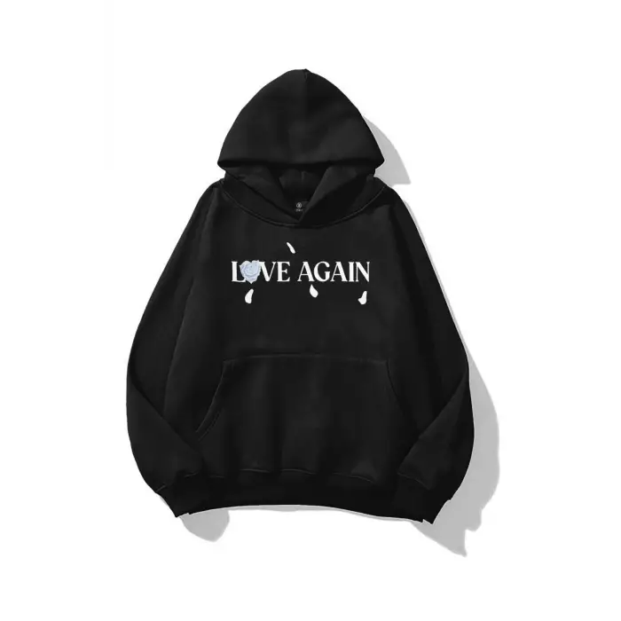 Unisex Love Again Sweatshirt Siyah