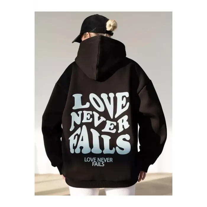 Unisex Love Never Fails Sweatshirt Siyah