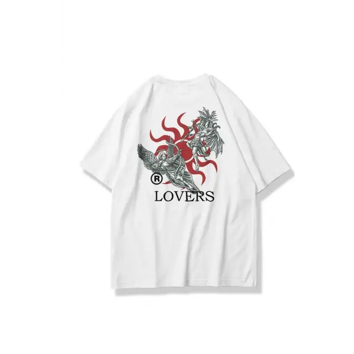 Unisex Lovers Tshirt Beyaz