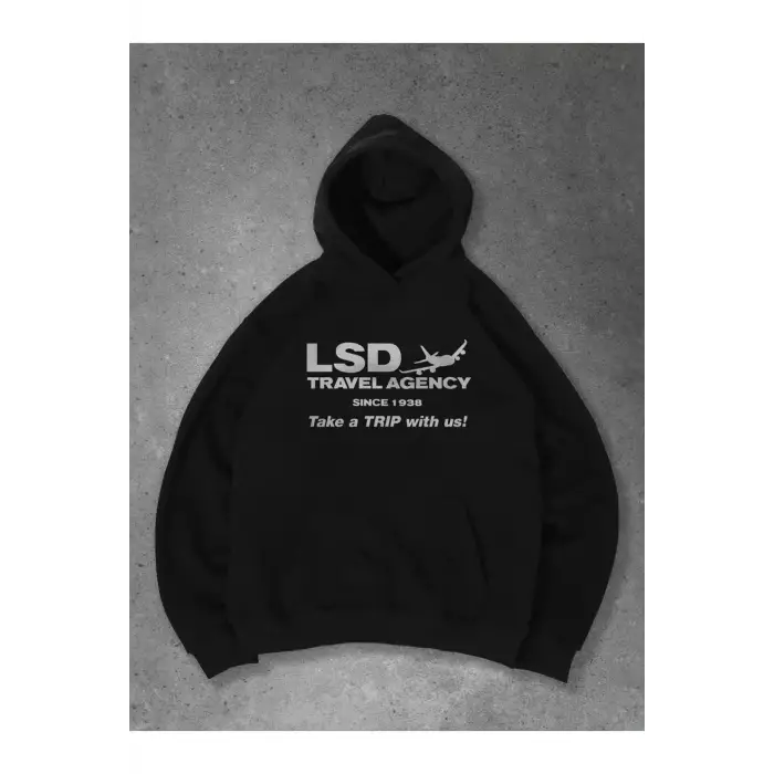 Unisex LSD Travel Agency Sweatshirt Siyah