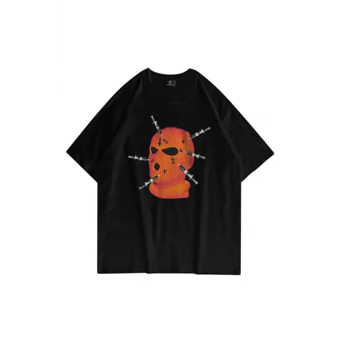 Unisex Maske Siyah Tshirt