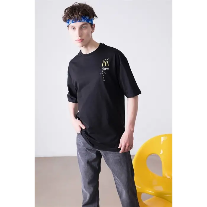 Unisex Mc Crew Cactus Jack Siyah Tshirt