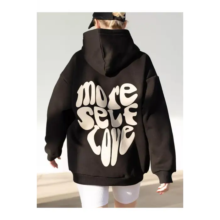 Unisex More Self Love Sweatshirt Siyah