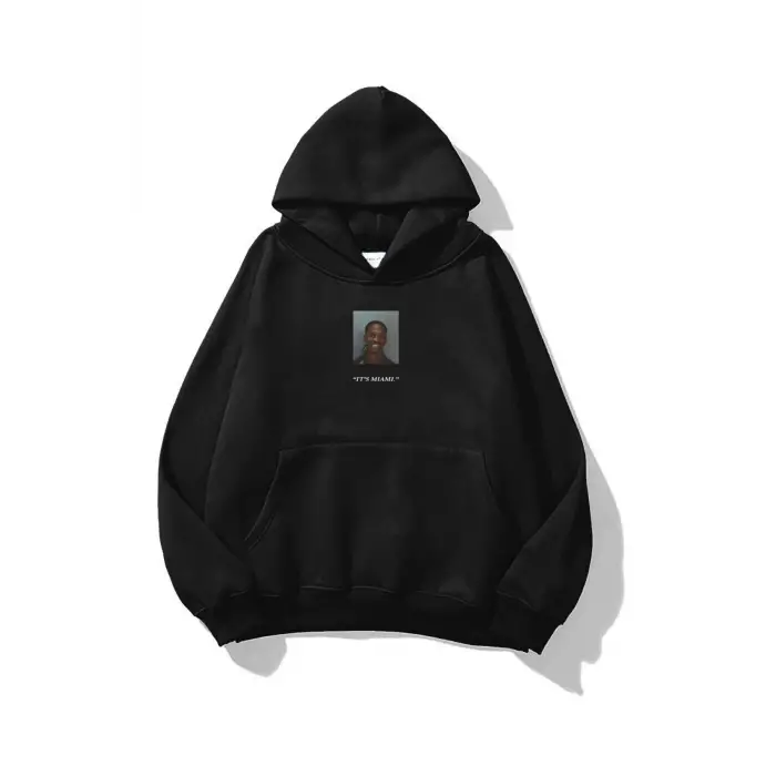 Unisex Mugshot Travis Scott Sweatshirt Siyah