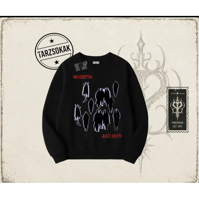 Unisex No Depth Oversize Unisex Bisiklet Yaka Sweatshirt Beyaz