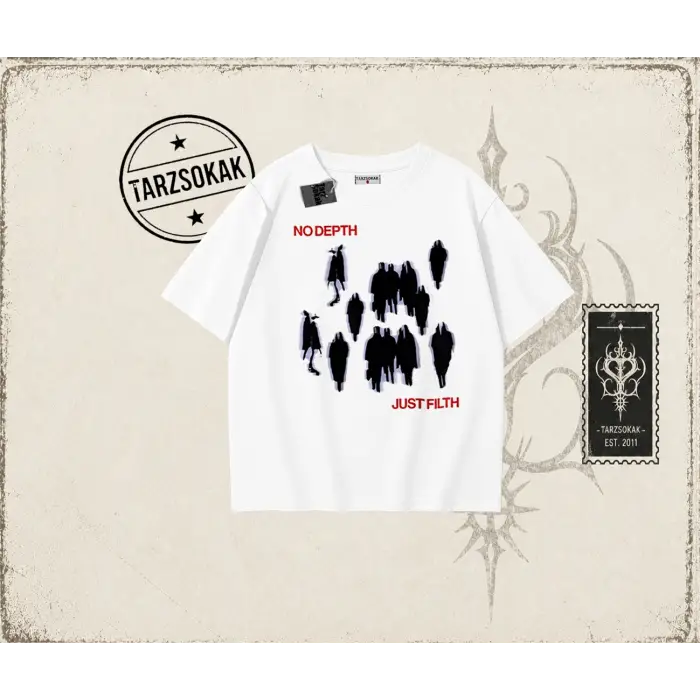Unisex No Depth Oversize Unisex Tişört Beyaz