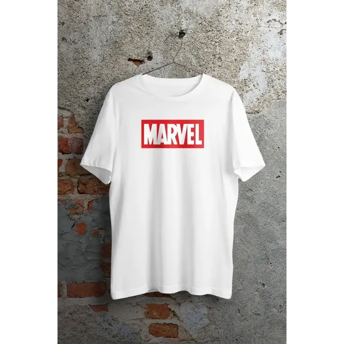 Unisex Örme Marvel Logo Baskılı
