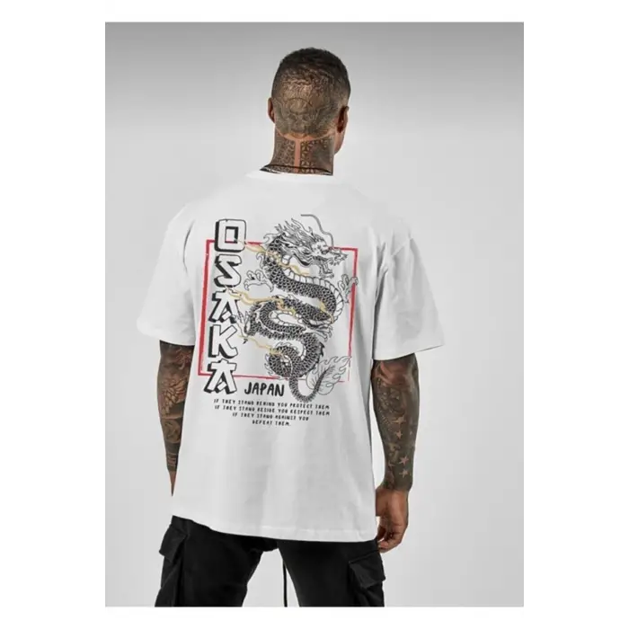 Unisex Oversize Osaka Baskılı Siyah Tshirt