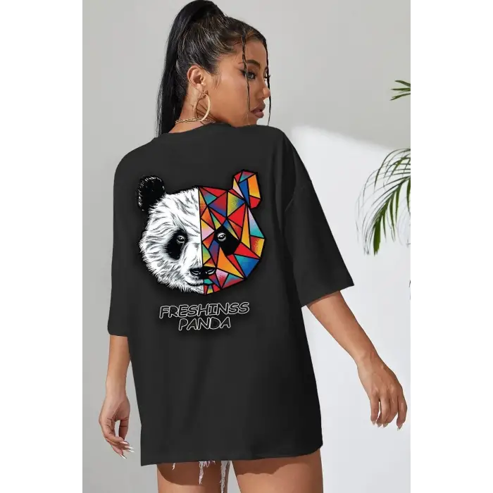 Unisex Panda Baskılı T-shirt