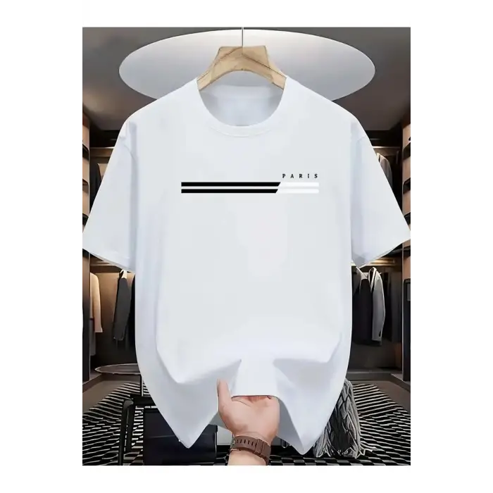 Unisex Paris Baskılı Oversize %100 Pamuk