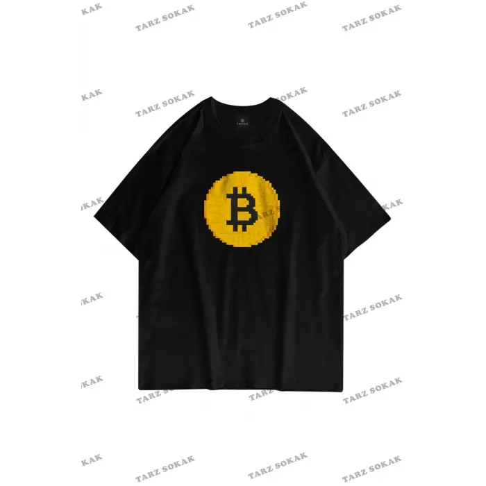 Unisex Pixel Bitcoin Siyah